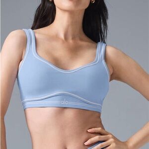 Alo Yoga Seashell Blue Heart throb Airbrush Bra Medium